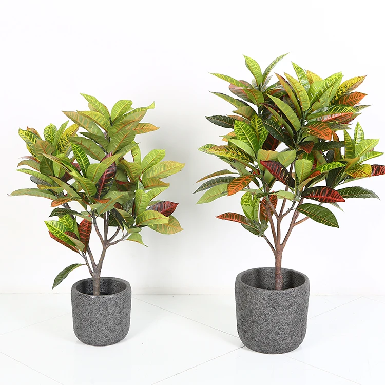 Ficus Codiaeum variegatum croton tree potted plant artificial ornamental plants