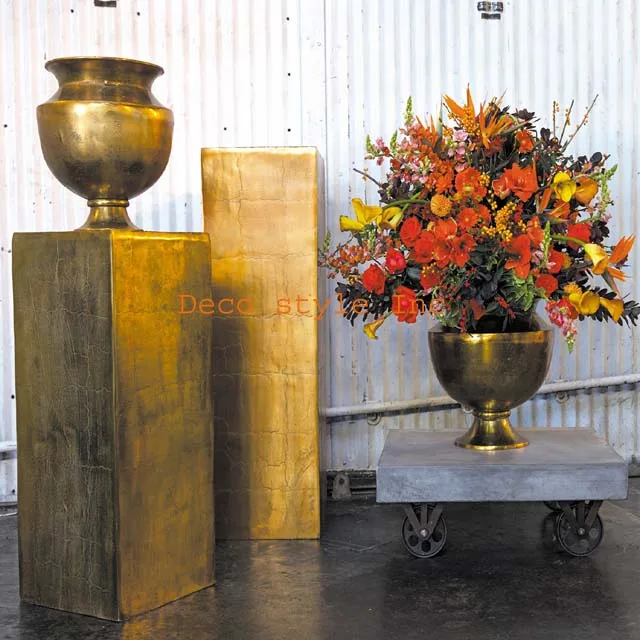 Gold small flower urn metal vase urn vases