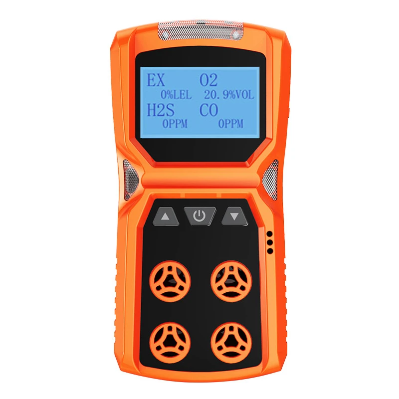 LEL Multiple Indicator with Vibration 4-in-1 Gas Detector Tester Analyzer Can Measure CO O2 H2S EX with Audible and Visual Alarm