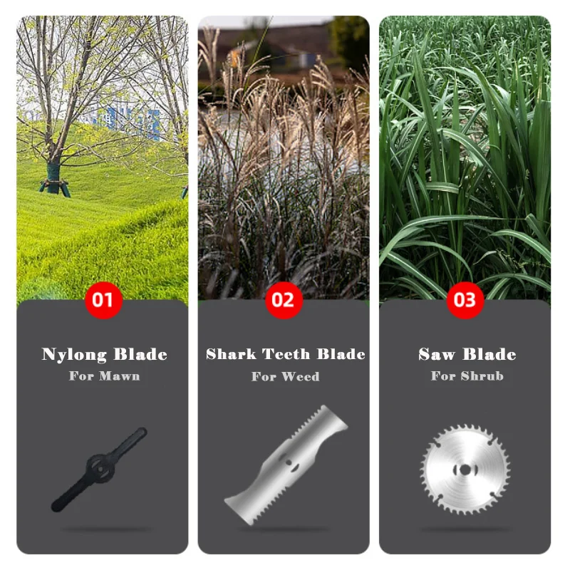 21V 1880W Cordless Handheld Lawn Mower with 90 Degree Rotation Head 30cm Extendable Rod Grass Trimmer For Garden Farm