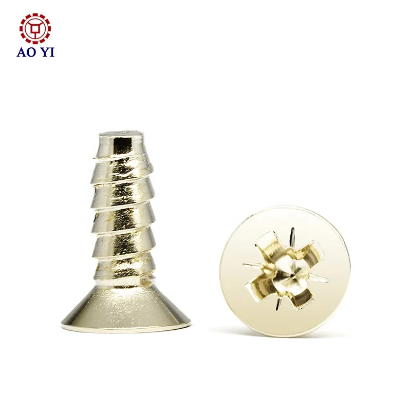 Pozi Drive Socket Countersunk Flat Head Screw with Bronze Nickel Plated Self-tapping screw