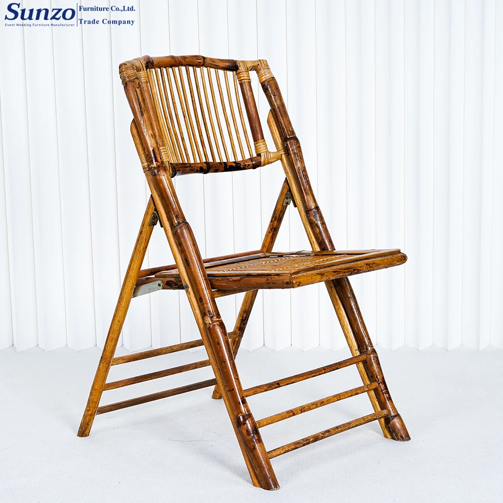 Banquet Bamboo Folding Chair Colorful Foldable for Party Villa Wedding Bar Event