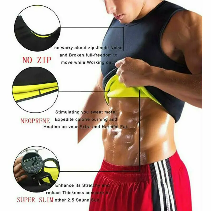 Неопреновый жилет для похудения, костюмы для сауны, тренировочная Мужская одежда для похудения и потери веса, мужские Шейперы для живота