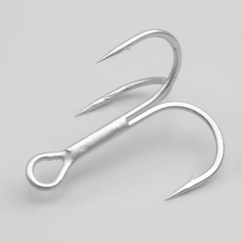 BKK 6062-1X-NP 16#-5/0# Fishing Hooks High Carbon Steel Treble Overturned Fishing Tackle Round Bend Treble hooks For Saltwater