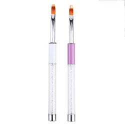 Custom Logo Nylon Hair UV Gel Ombre Nail Art Brush With Acrylic Handle