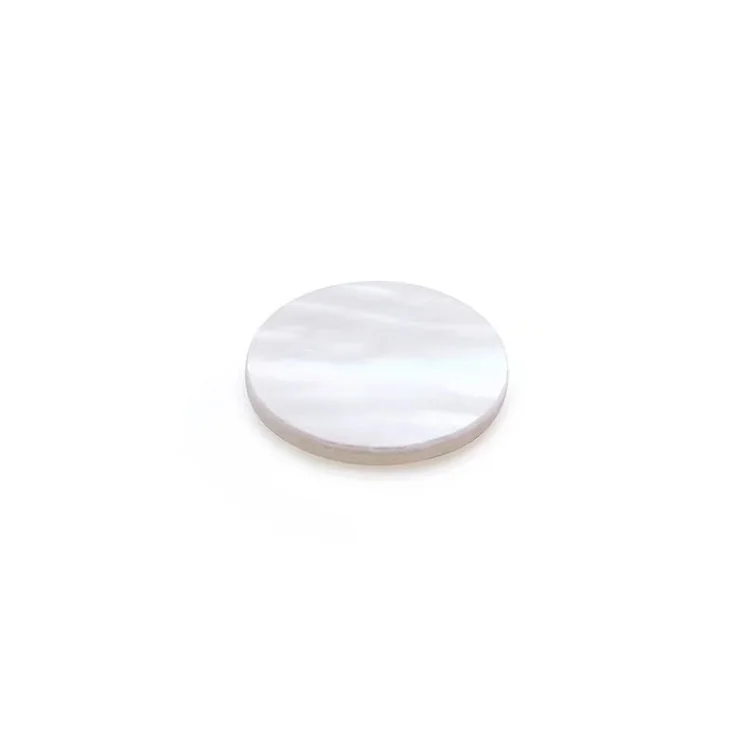 RTS Natural White Mother of Pearl 16mm Round Shape Two Flat Slice MOP Loose Gems for Jewelry