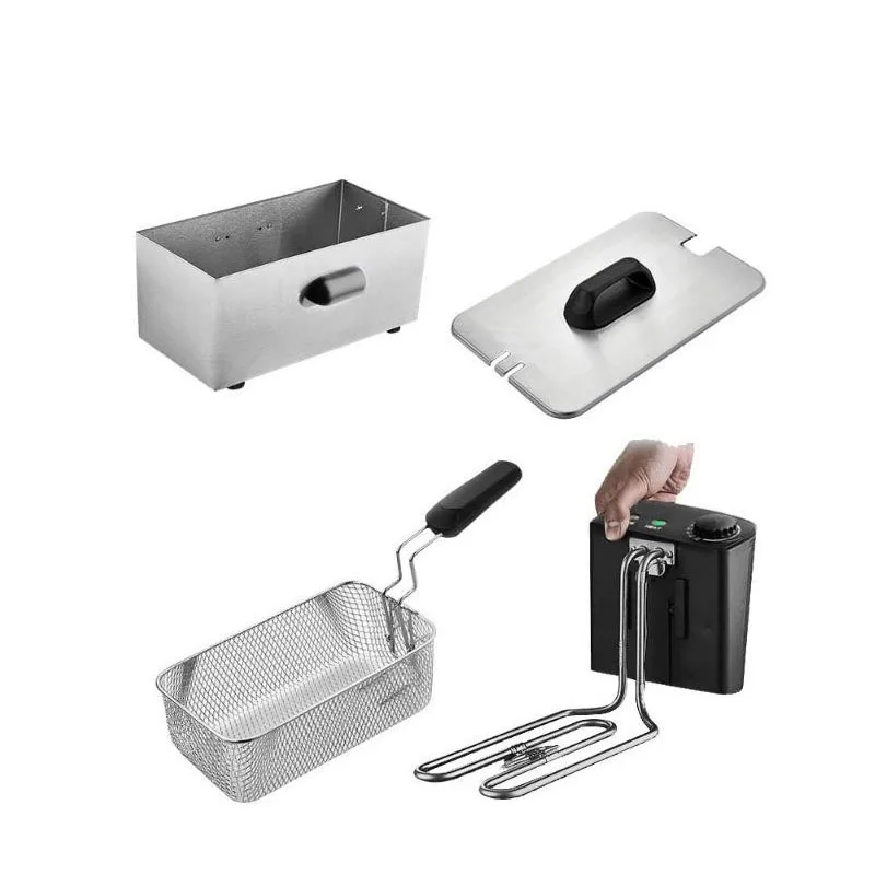 2000W Electric Fryer Hot Pot Fried Chicken French Fries Grill Frying Machines for Home Commercial with Stainless Steel Baskets