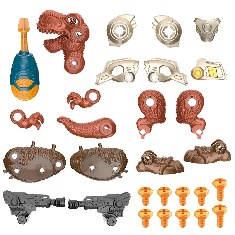 29 pcs Assemble screw toy  Kids 3-5 Puppet Animals  mecha dino Tyrannosaurus rex  Plastic Dinosaur Toy
