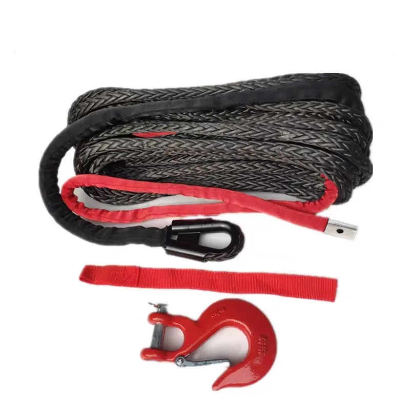 HH 12000Lb Gasoline Cable Recovery Mooring Cable Wire Synthetic Winch Rope With Hook