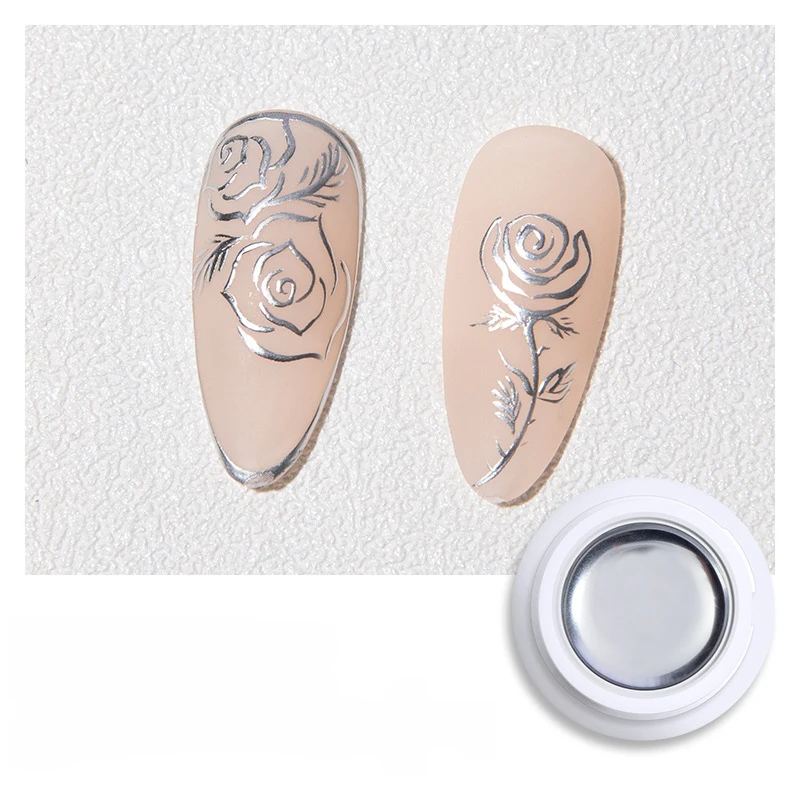 Private Label Metallic Painting Gel Polish Nail Art Silver Chrome Metal Painting UV Gel