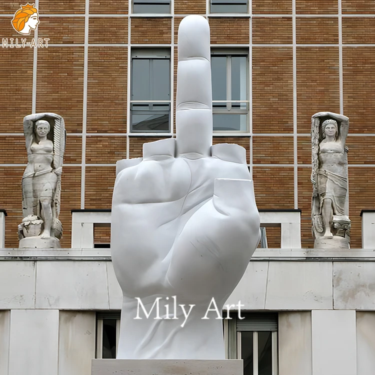Outdoor Public Ornament Art Craft Marble Finger Statue Sculpture