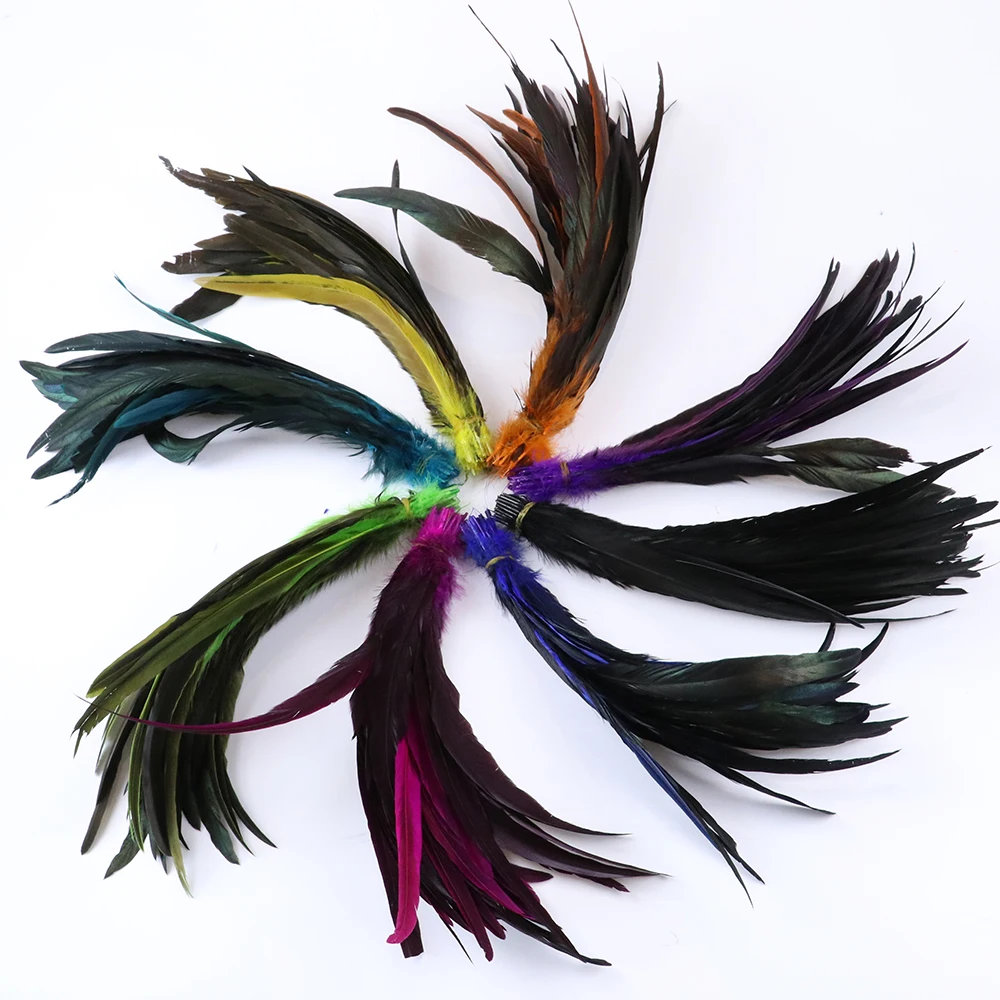 Wholesale 30-35cm Natural Colorful Plumes Rooster Tail Feather For Crafts Carnival Decoration Costumes Hats