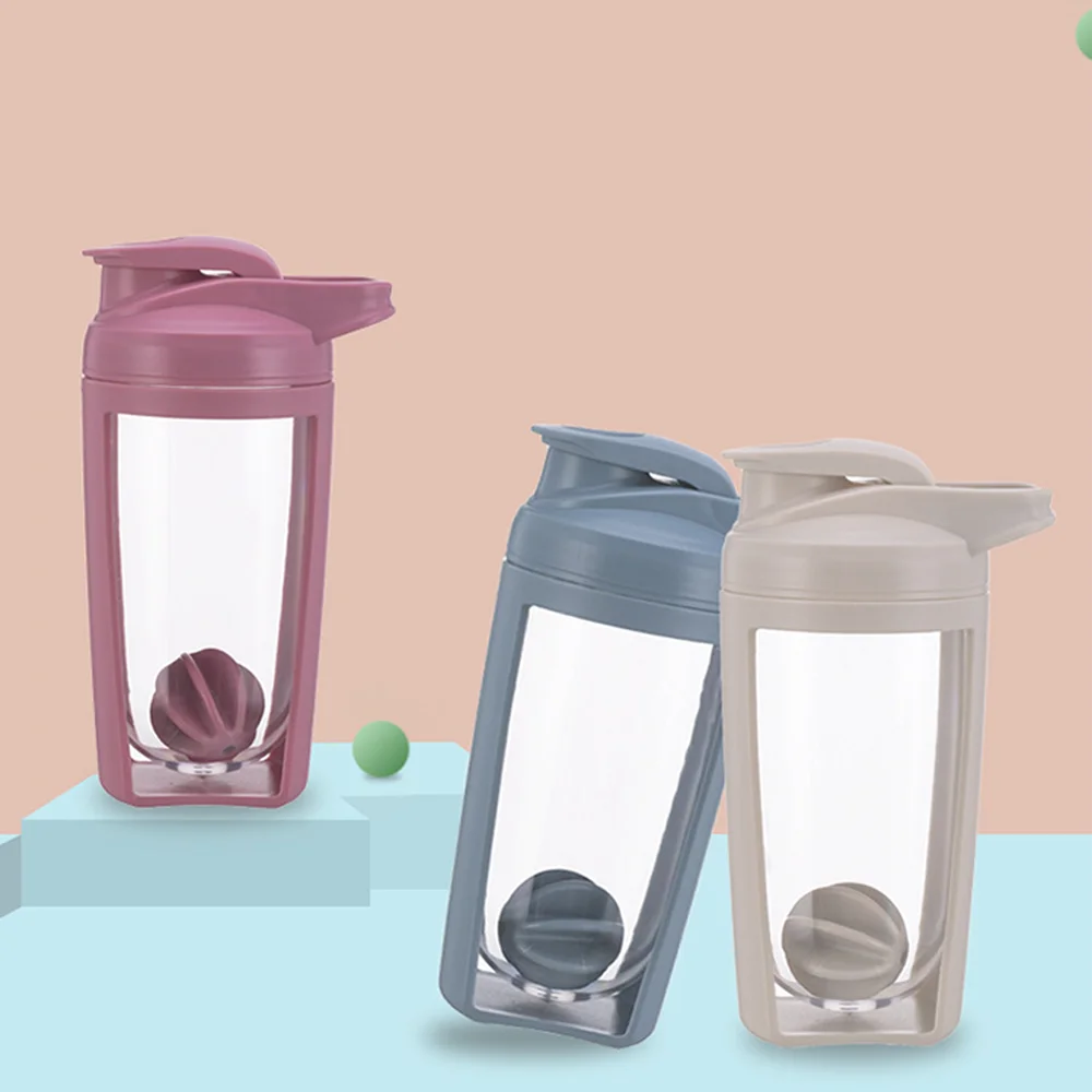 Customizable fitness sports protein powder shaker cup portable plastic stirring ball milkshake shaker cup