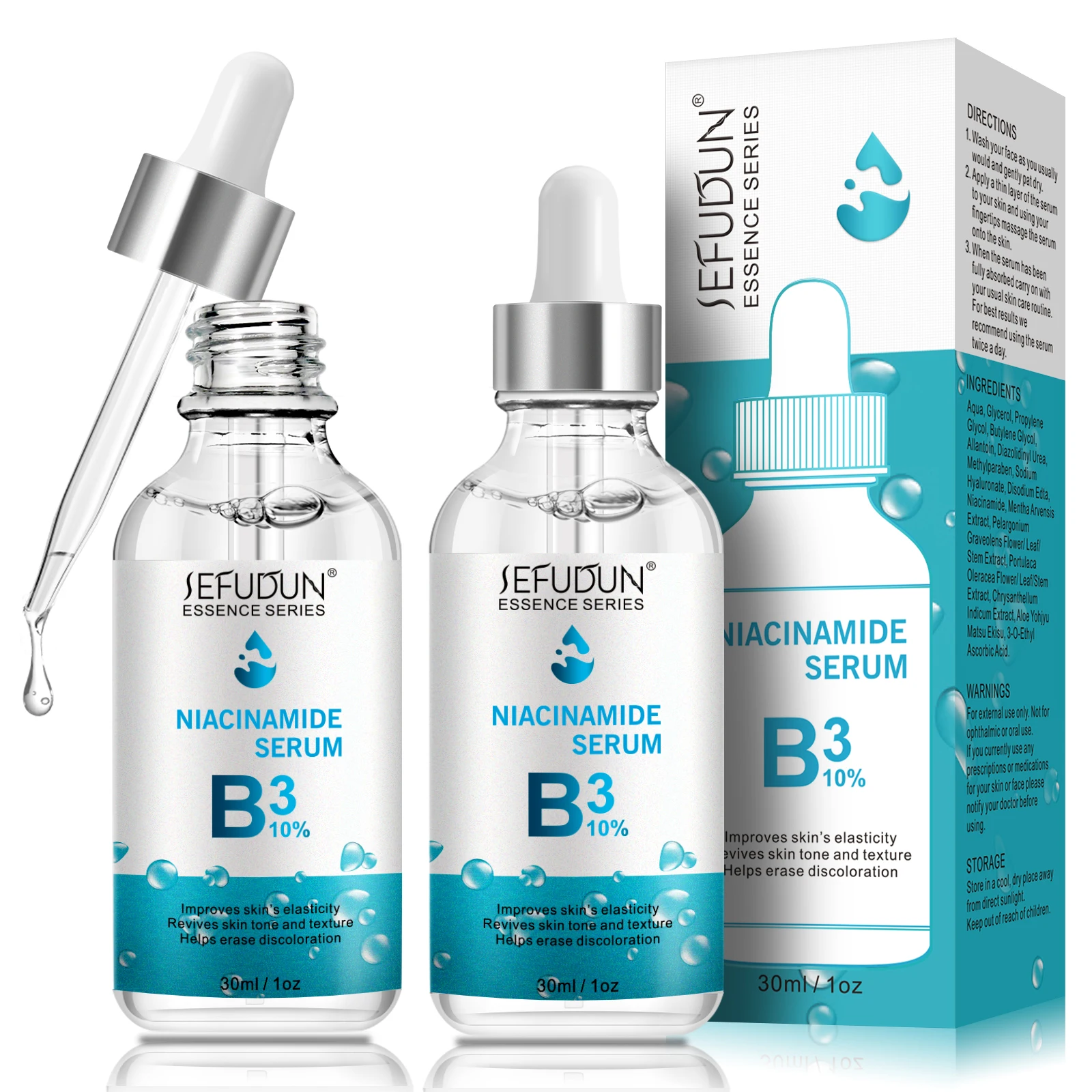 SEFUDUN Original Skin Care 10% Niacinamide Serum Bulk Private Label Hydrating Anti-Aging Niacinamide Serum for Face and Body