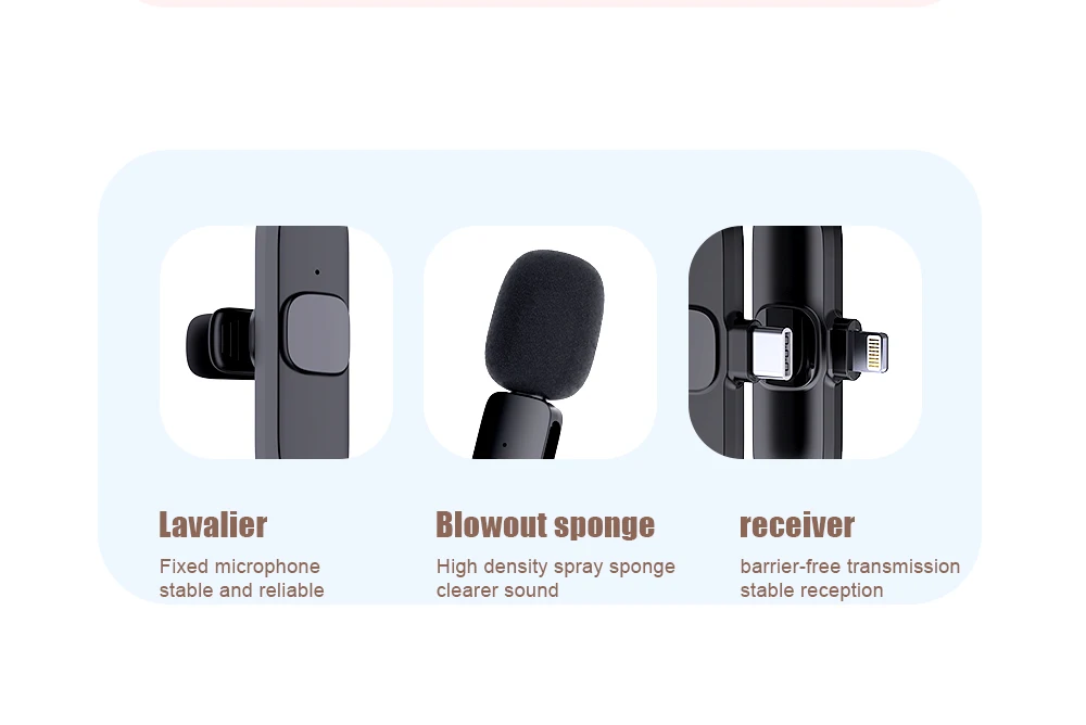 2.4g wireless lapel microphone mini microphone condenser lavalier mic