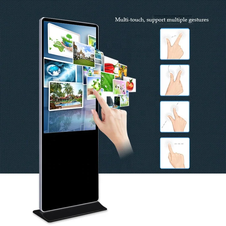 Smart Kiosk touch screen 43 49 inch All In One PC remote operate Display Vertical Floor Standing Android Media Player