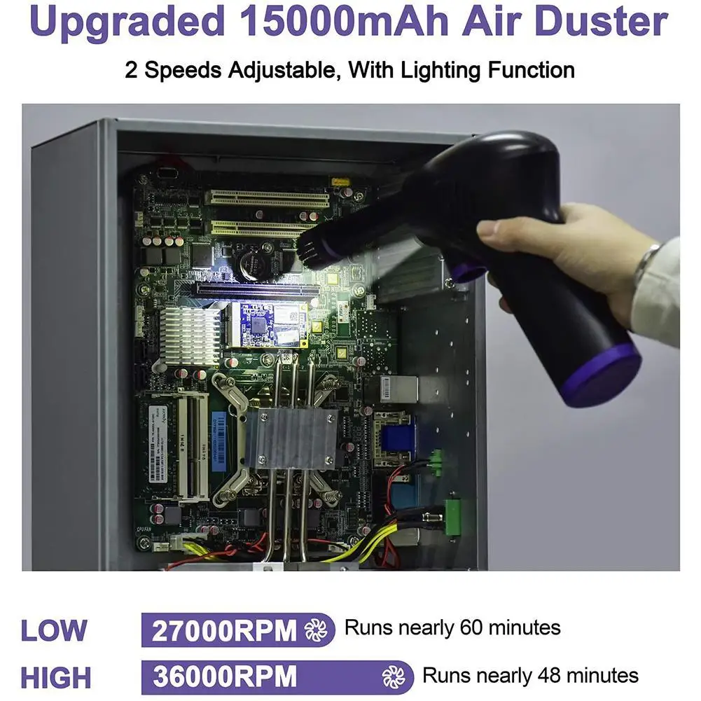 Handheld and Portable Cordless Air Blowing Dust Gun for Computer Home Office