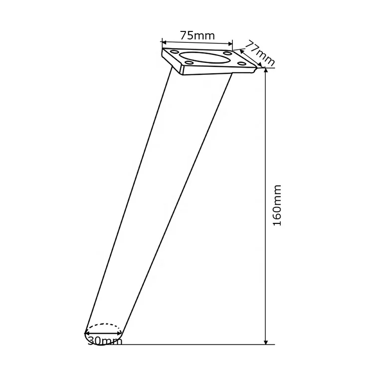 160mm Height Round wood grain Furniture Sofa Leg plastic bed feet beech legs