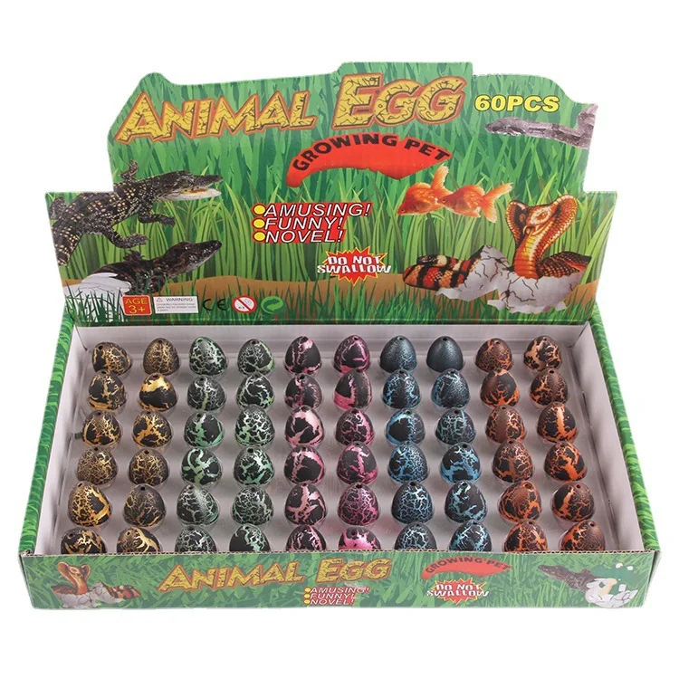 Wholesale 2*3cm Educational Water Growing Animals 60pcs Figure Action Novelty Dinosaur Toys Kids Hatching Egg Inflatable Toy