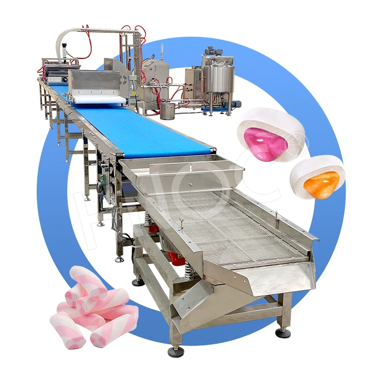 HNOC Marshmallow Cotton Candy Extruded Cutting Machine Small Marshmallow Production Line