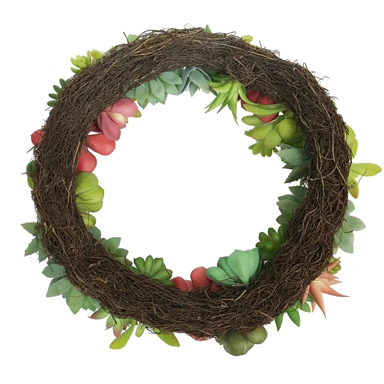 
Wall mounted Artificial Succulent Greenery Wreath for Home Furnishing Wall Window Party decor 