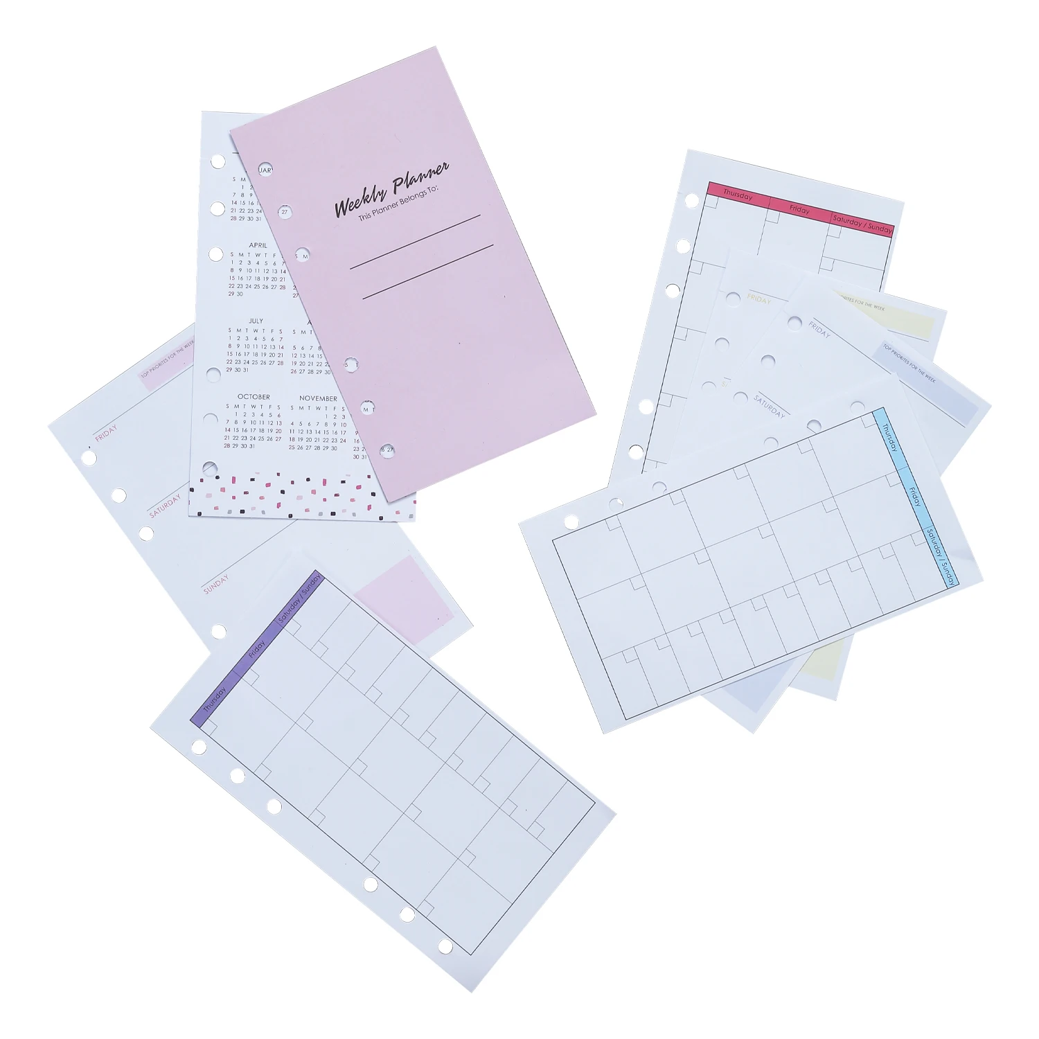 Custom Perfect a5 Binder School Weekly Diary Planner Soft Reusable 6 Ring Binder Cover