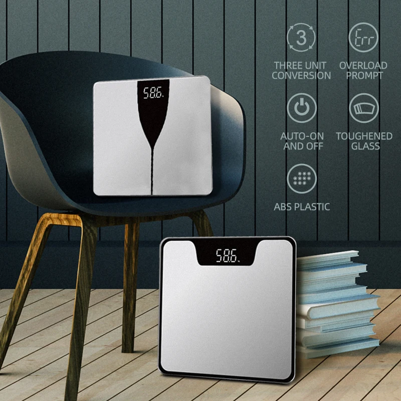 
Canny Hot selling Toughened glass ABS Plastic Digital Body Weight Bathroom Scale 