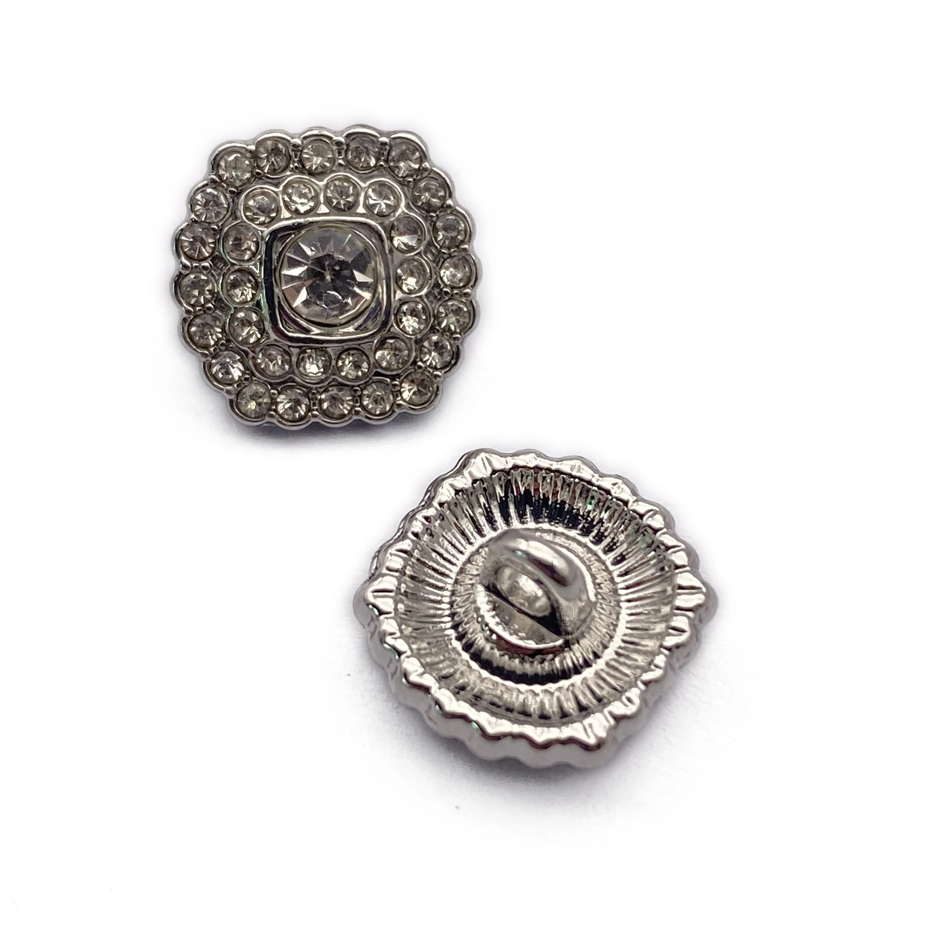 Zinc alloy hot sale shank button 12mm Diamond Rhinestone button for garment shank button for clothing accessories