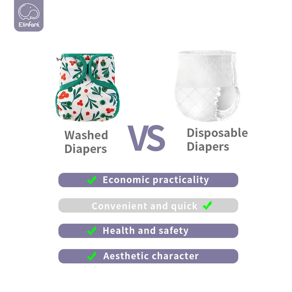 Elinfant 0-6kg reusable no lining Newborn baby cloth diaper cover