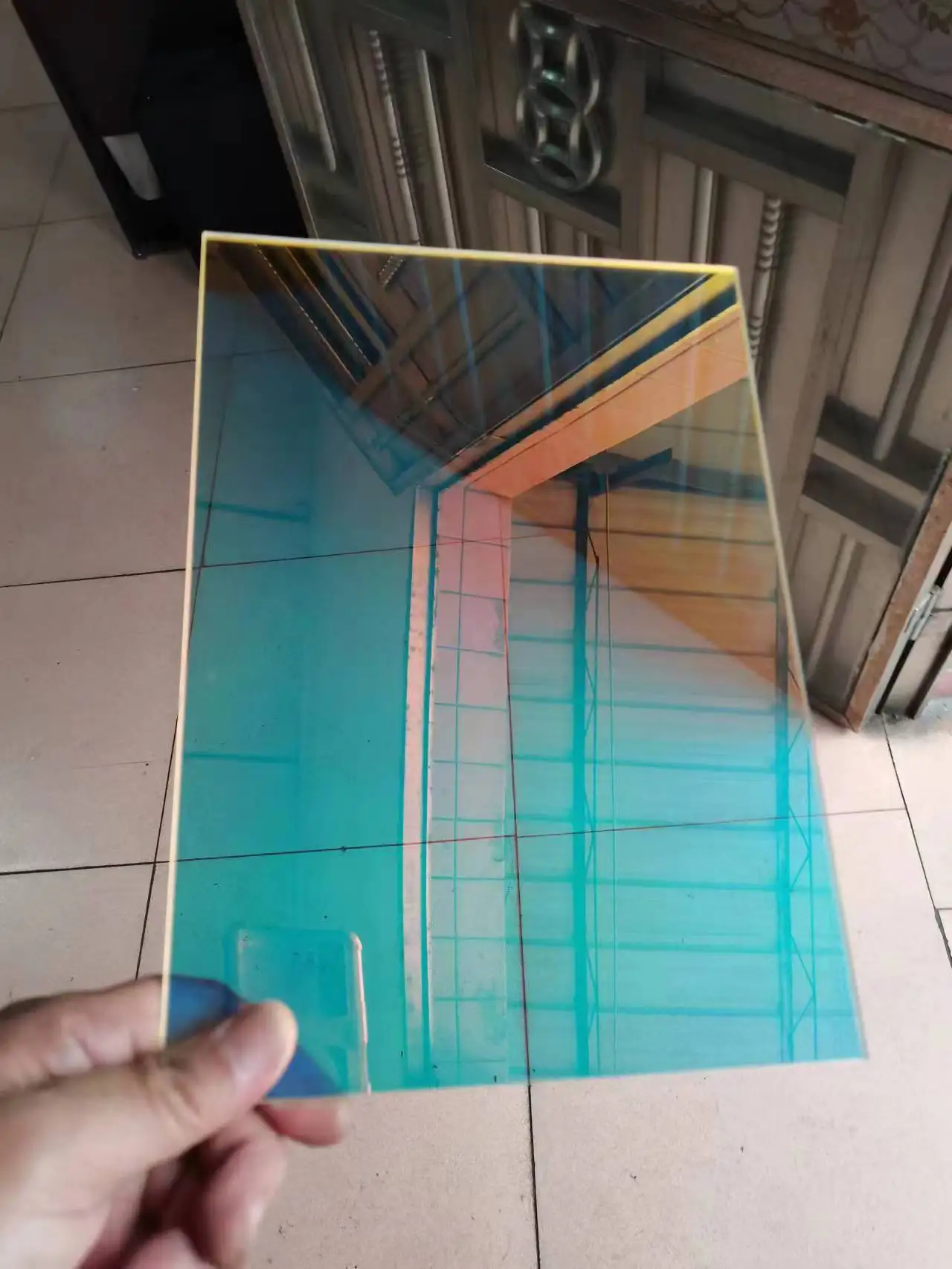 Dichroic Gradient Acrylic Sheet Perspex Glass Textured Iridescent iridescent plastic sheet  Hologram Rainbow  tinted plexi glass