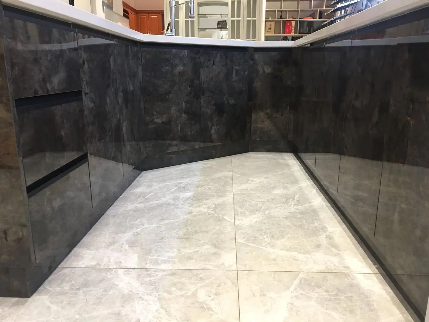 European Style Custom open elegant kitchen cabinet with the bar