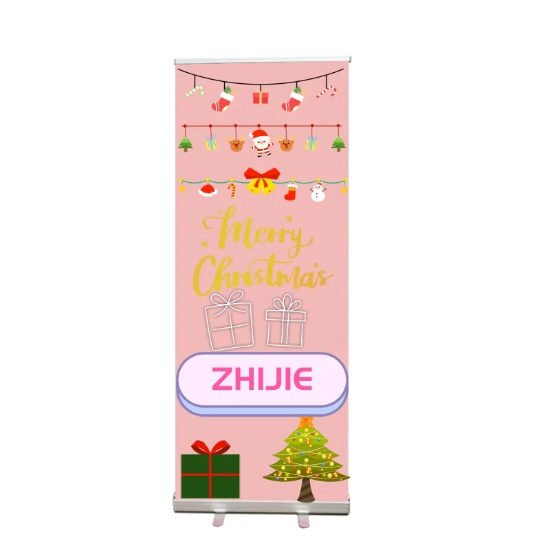High quality aluminum custom durable advertising clip-on type2  roll up displays stand banner