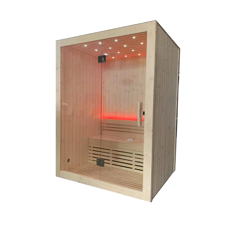 digital computer control temperature setting colorful therapy nature solid wood  sauna room for keep health