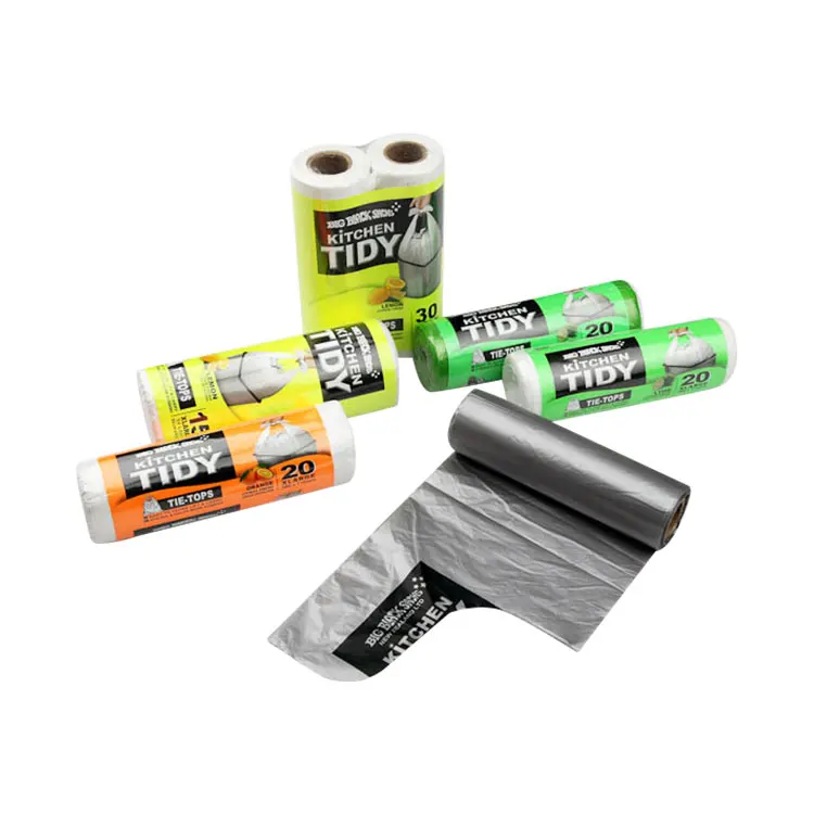 Factory Direct Price Large black garbage plastic bag in roll, trash can liners cornstarch garbage bags