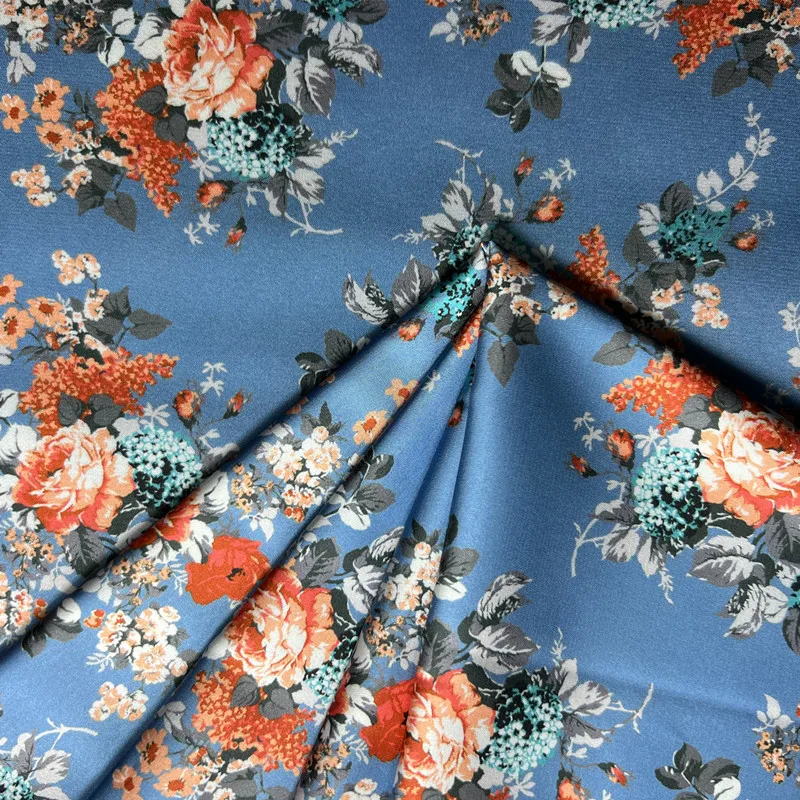 Wholesale Woven 100% Polyester Fabric Satin Silk Printed Fabric For Dress Digital Print