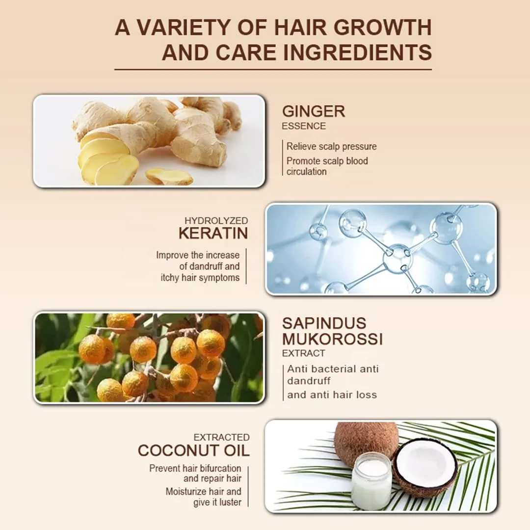 Wholesale Ginger organic fast Hair Growth Shampoo For Thinning Hair Anti Hair Loss Shampoo And Conditioner