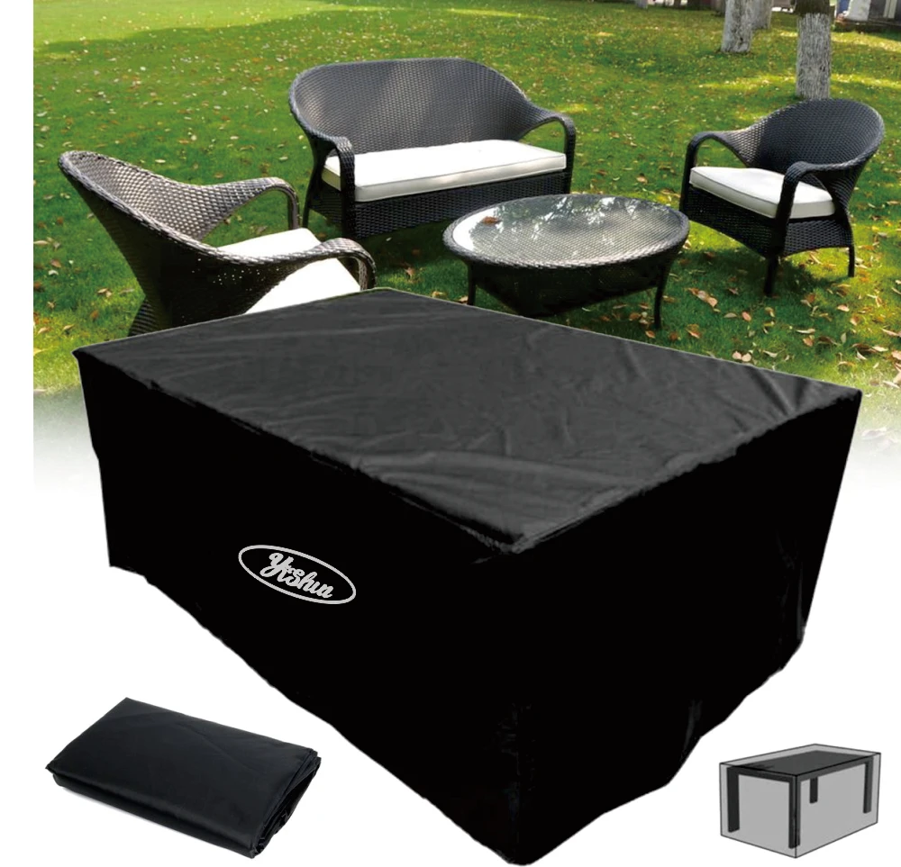 Heavy Duty Black Garden Furniture Sofa Protector Durable Outdoor Furniture Weather Covers