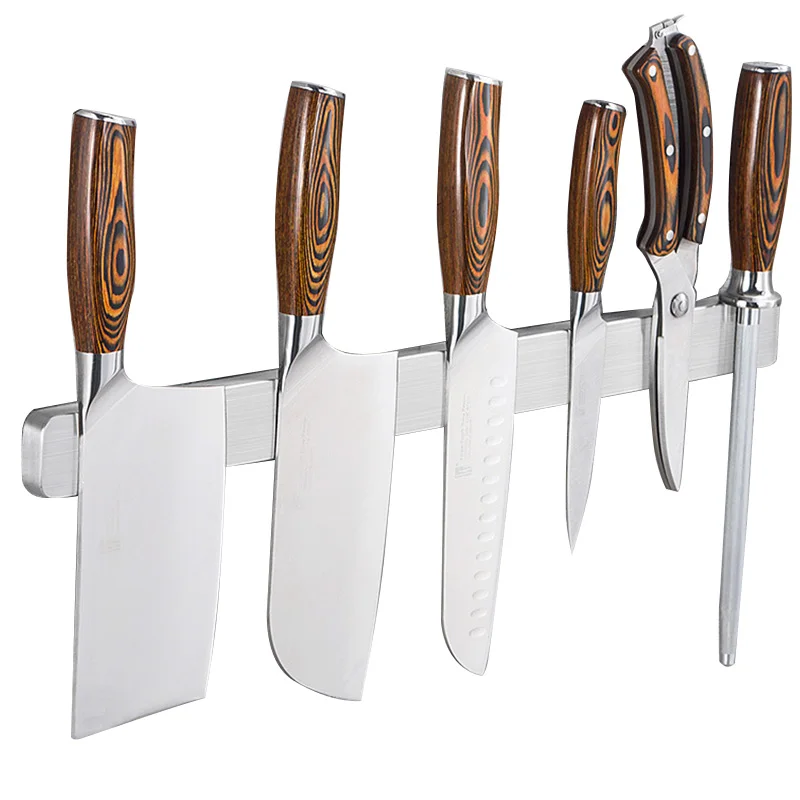 Most Favorable Steel Forged Block Kitchen Knife Rack Set With Magnetic Stand Swan Knife Block Holder