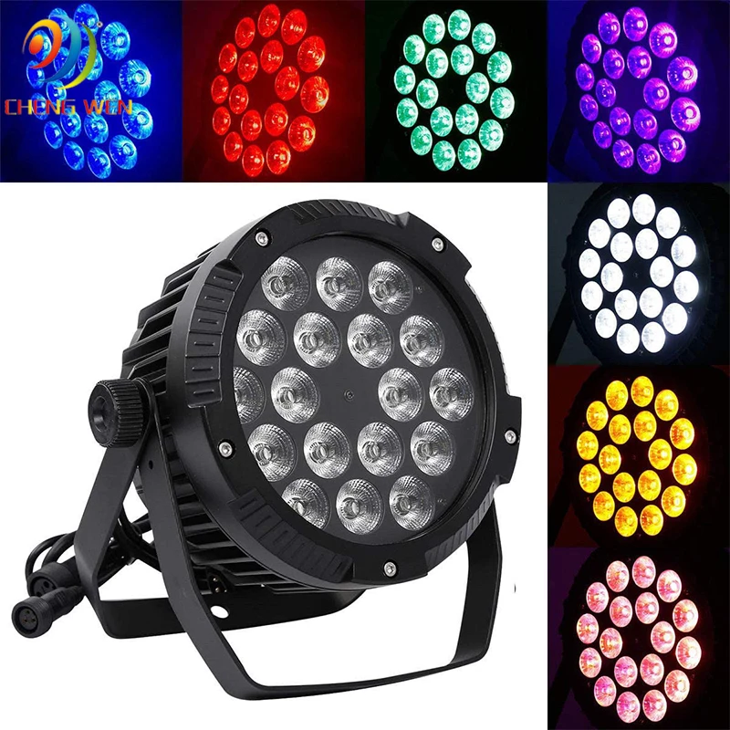 IP65 waterproof High Quality Par Light Stage Lighting dmx 18pcs*10W RGBW 4in1 led flat slim par light