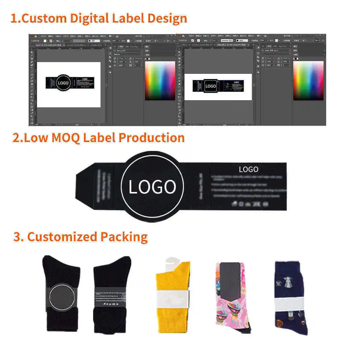 Fashion socks custom logo wholesale soccer basketball sports sock men cotton knitted socks