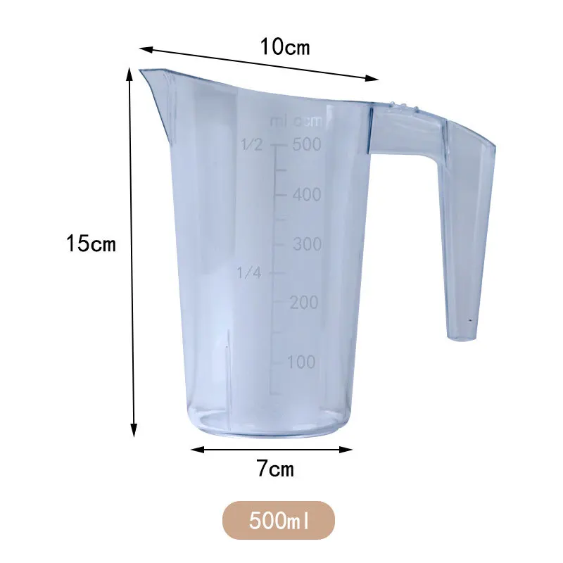 1000ML Plastic Measure cup Kitchen Cup Clear Polycarbonate Measuring Jug with Handle for kitchen and bakery