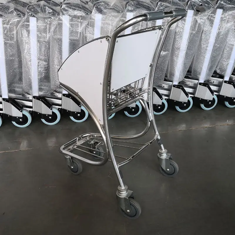 4 Wheel Shop Shopping Trolleys Hand Carts Airport Luggage Trolley Cart Modern Aluminium Alloy Airport Trolley with handle brake
