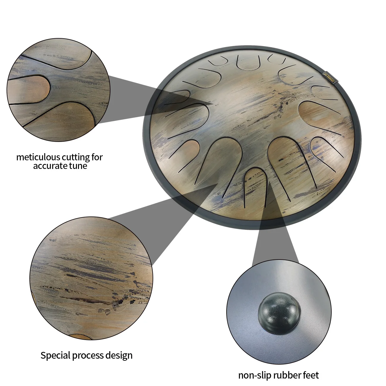 ASTEMAN Steel Tongue Drum Universe series Saturn14 inch 14 tone C key  Lotus Steel Tongue Drum