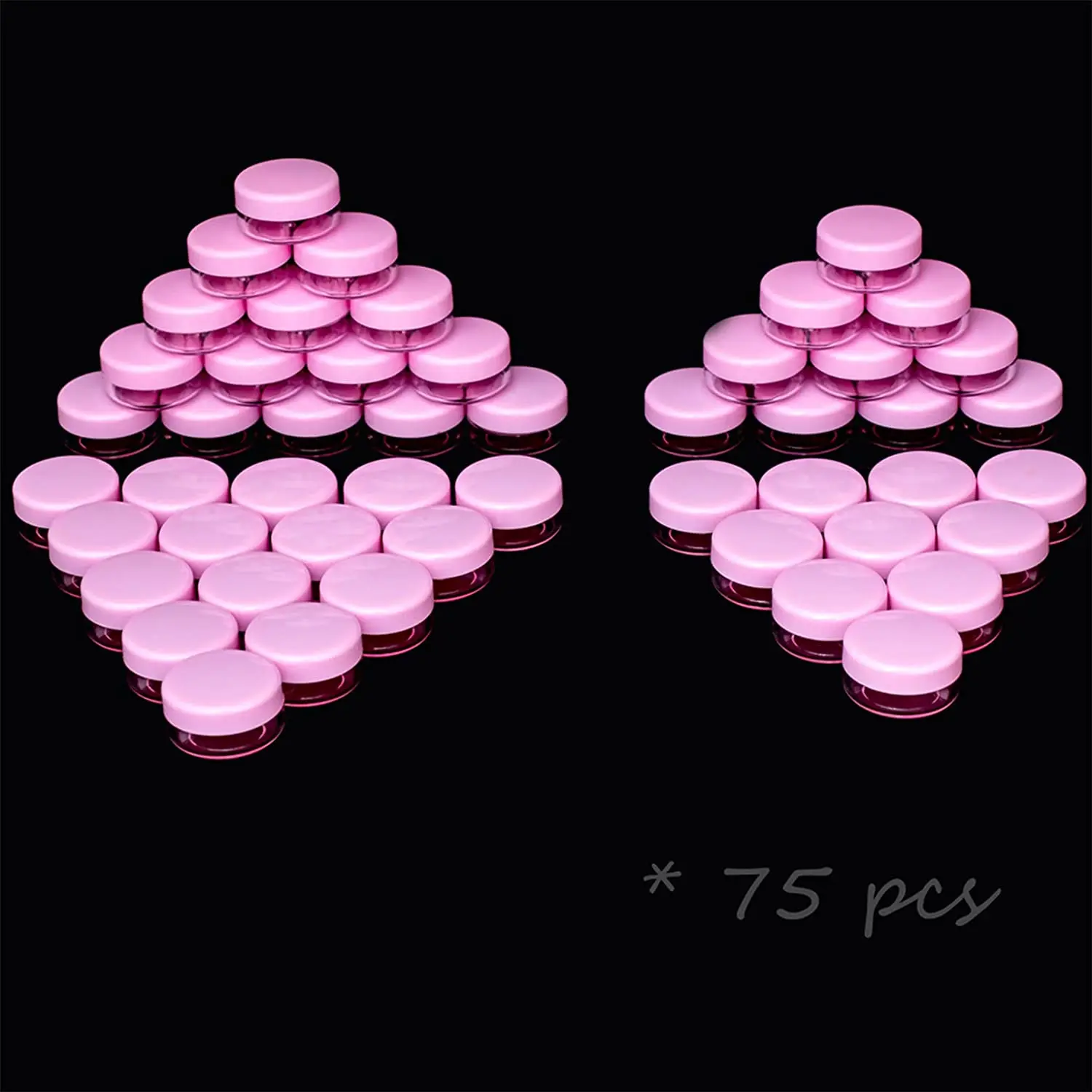 Tiny 3g clear Empty Container Plastic Cream Jar with pink Lid for Make Up Eye Shadow Nails Powder Paint Jewelry