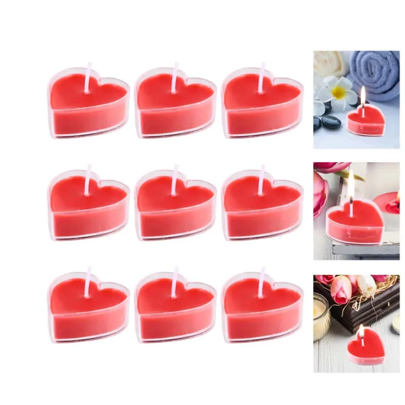 9 Pcs High Quality Heart Shaped Candle Romantic Love Candles Household Scented Christmas Decor Tealight Candles