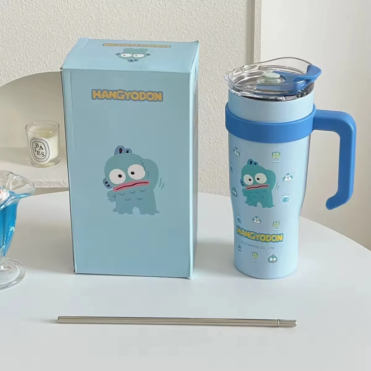 Lovely Kawaii Sanrio Design Tumbler 900 ml Anime Kuromi Melody Kitty Cat Handgrip Water Cup