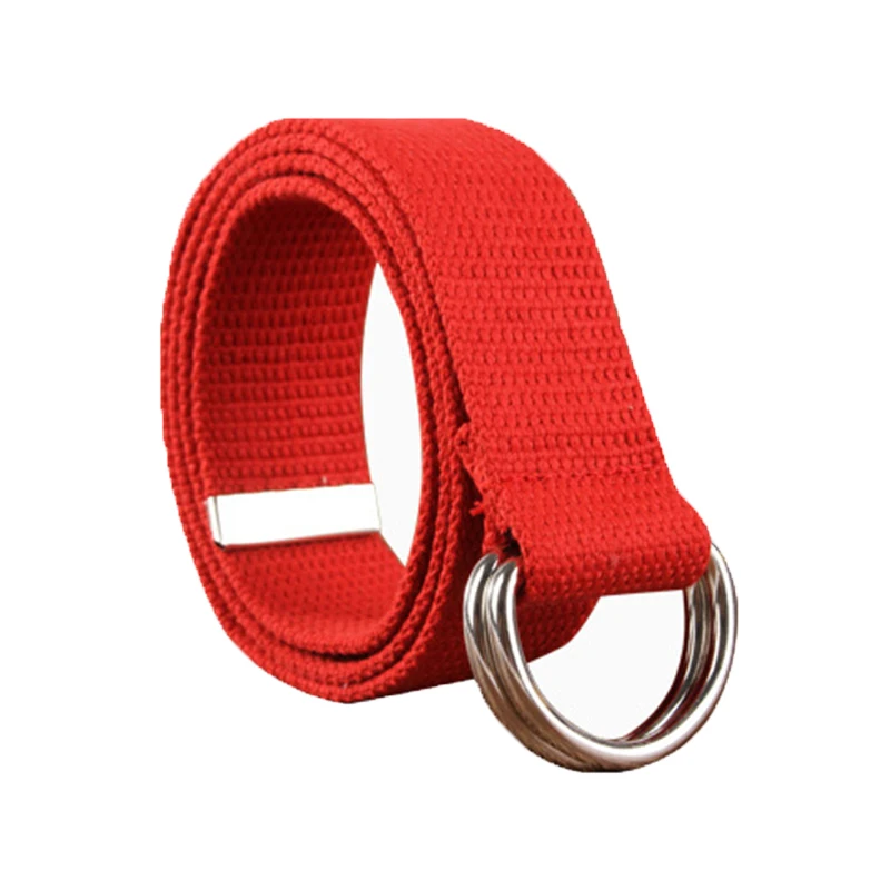 Manufacturers Canvas Cotton Belt Web Fabric Casual Belt With Double D-Ring For Men & Women