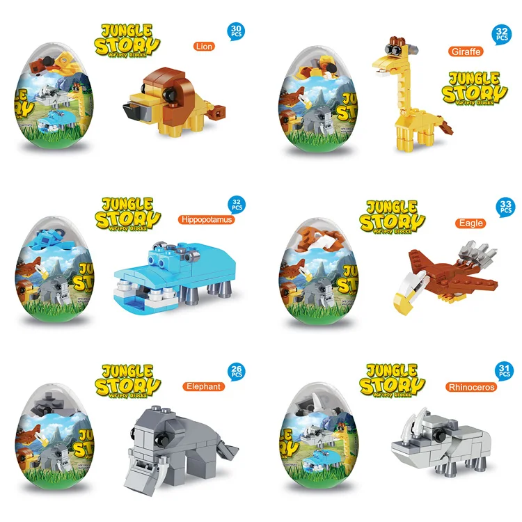 Hanye креативные лесные животные частицы кирпичные игрушки 3D головоломка джунгли строительные блоки для