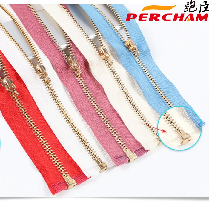 High quality No. 3 No. 5 No. 8 Metal zipper Wholesale Y teeth ordinary teeth light gold white gold bright gun brass open zipper