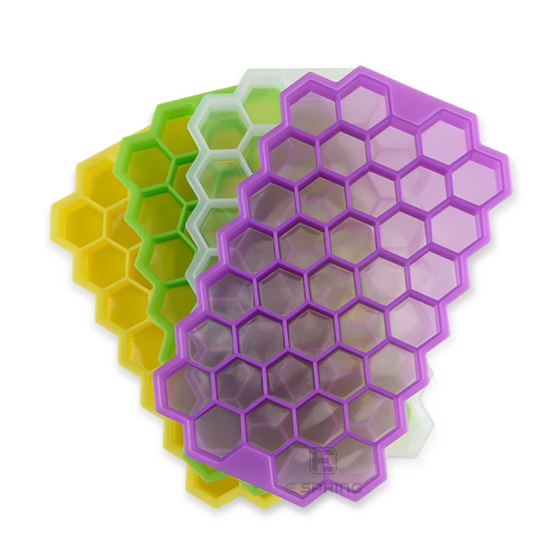 top sell logo honeycomb special square lattice silicone ice cube tray